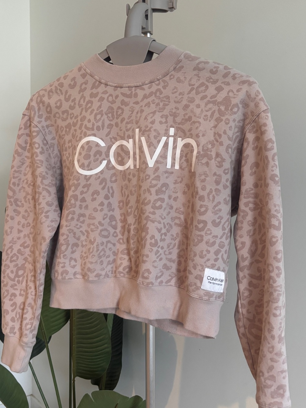 Calvin Klein Pink Leopard Print Sweatshirt